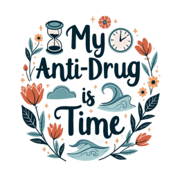 anti drug time shirt SVG PNG design with hand-drawn style, bold lettering, floral elements