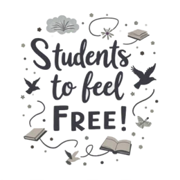 students quote free SVG PNG design with bold lettering, black and white floral elements, an uplifting message