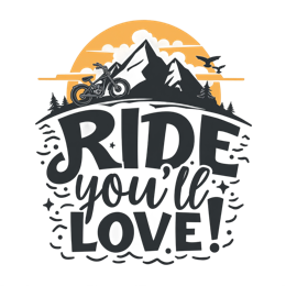 ride mountains SVG PNG design with bold lettering