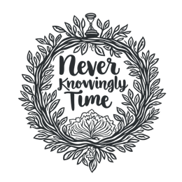 quotes time floral SVG PNG design with black and white floral elements