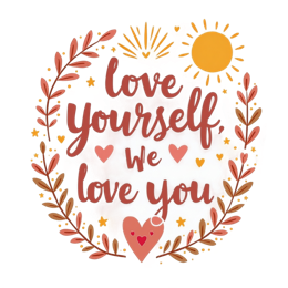 quotes love SVG PNG design with hand-drawn style, white floral elements, an uplifting message