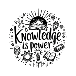 knowledge power SVG PNG design with hand-drawn style, an uplifting message