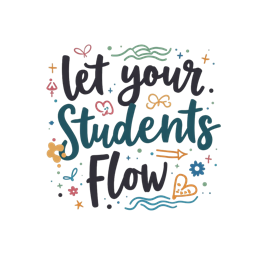 students flow SVG PNG design with hand-drawn style, black floral elements