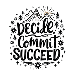 motivation mountains quote SVG PNG design with hand-drawn style, bold lettering, black and white floral elements