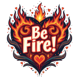 fire heart shirt SVG PNG design with bold lettering