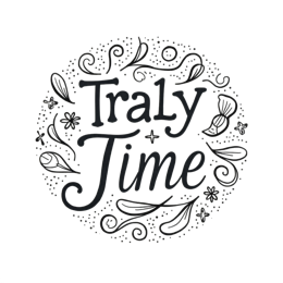 traly time SVG PNG design with hand-drawn style, bold lettering, black and white floral elements