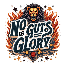 lion inspiration typography rose SVG PNG design with bold lettering