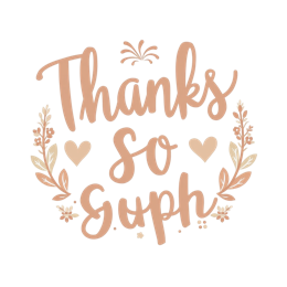 thank you flower illustration SVG PNG design with white and pink floral elements