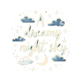 dreamy night sky SVG PNG design with bold lettering