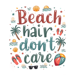 beach hair SVG PNG design with bold lettering