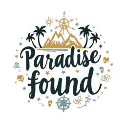 paradise found scenery rose SVG PNG design with bold lettering
