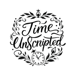 time unscripted floral SVG PNG design with black and white floral elements