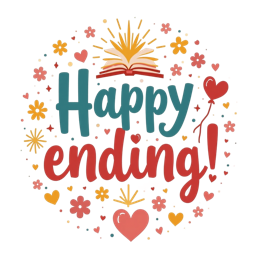 happy ending flower SVG PNG design with white and red floral elements, an uplifting message