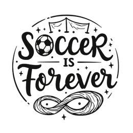 soccer forever SVG PNG design with hand-drawn style, bold lettering