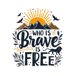 quote sunrise mountains floral SVG PNG design with bold lettering, orange and green floral elements