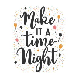 time night balloons SVG PNG design with bold lettering