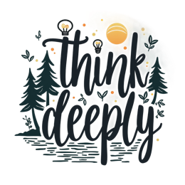 think deeply illustration SVG PNG design with hand-drawn style, bold lettering