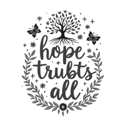 quotes hope floral SVG PNG design with bold lettering, black and white floral elements