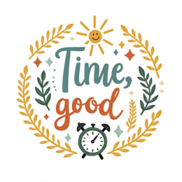 time good quote wreath SVG PNG design with orange and green floral elements