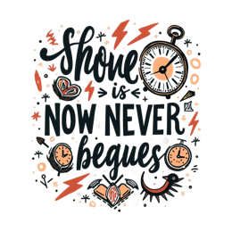 time motivation quote SVG PNG design with hand-drawn style, bold lettering, an uplifting message