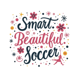 soccer beautiful SVG PNG design with hand-drawn style, floral elements