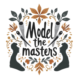 model the masters flower SVG PNG design with bold lettering, black and orange floral elements