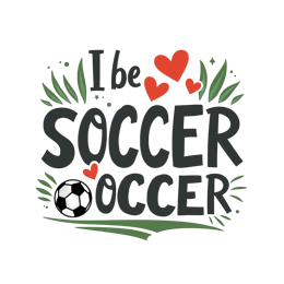 soccer love SVG PNG design with bold lettering, black and white floral elements
