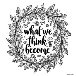 quote inspiration SVG PNG design with bold lettering, black and white floral elements, an uplifting message