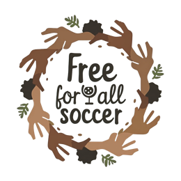 soccer hands SVG PNG design with bold lettering, red and green floral elements