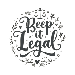 beep it legal SVG PNG design with black and white floral elements