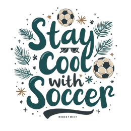 soccer cool SVG PNG design with bold lettering, black and white floral elements, an uplifting message