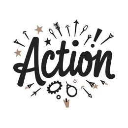 action SVG PNG design with bold lettering