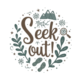 hiking exploration SVG PNG design with hand-drawn style, green floral elements