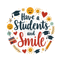 students smile SVG PNG design with bold lettering