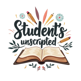 students unscripted SVG PNG design with bold lettering, floral elements