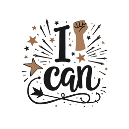 quotes i can positivity SVG PNG design with bold lettering, an uplifting message