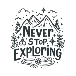 exploring mountains SVG PNG design with hand-drawn style, bold lettering