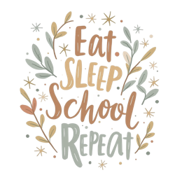 stickers school repeat SVG PNG design with hand-drawn style