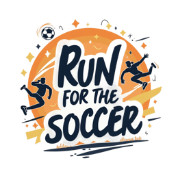 run soccer action SVG PNG design with bold lettering