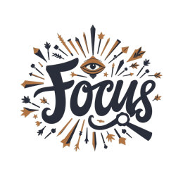 focus eye arrows SVG PNG design with bold lettering