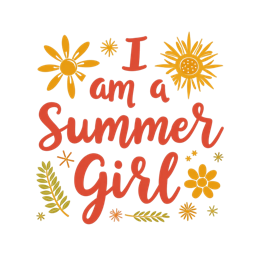 summer girl flower SVG PNG design with hand-drawn style, red and green floral elements