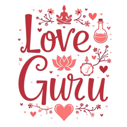 love guru flower SVG PNG design with bold lettering, pink and red floral elements