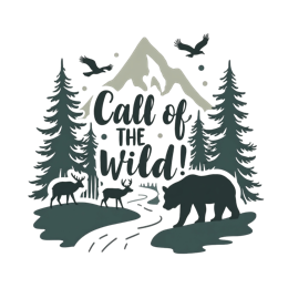 call of the wild SVG PNG design with hand-drawn style, bold lettering