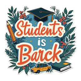 students back to school SVG PNG design with bold lettering, green and blue floral elements