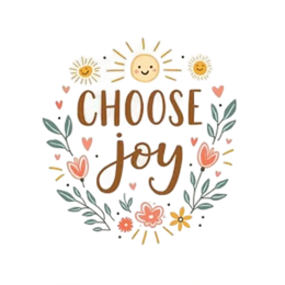 choose joy flora SVG PNG design with hand-drawn style, red floral elements, an uplifting message