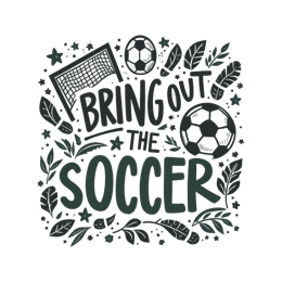 soccer graphics shirt SVG PNG design with hand-drawn style, bold lettering, black and white floral elements