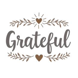 grateful hearts SVG PNG design with hand-drawn style, white floral elements