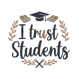 students trust SVG PNG design with bold lettering, black floral elements, an uplifting message