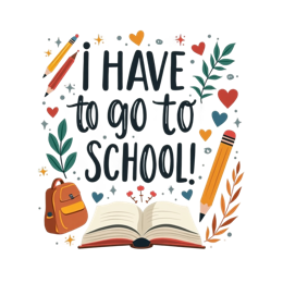 school icons quote SVG PNG design with hand-drawn style, bold lettering, floral elements