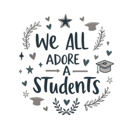 students quote adore SVG PNG design with hand-drawn style